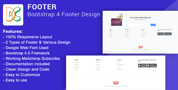 Bootstrap Website Footer Script