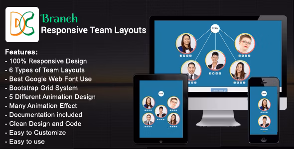 Branch Responsive Bootstrap Team Layouts
