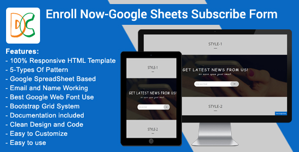 Enroll Now Google Sheets Subscribe Form