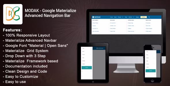 Materializecss Menu