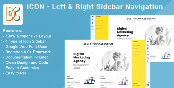 Icon Right Left Sidebar Navigation