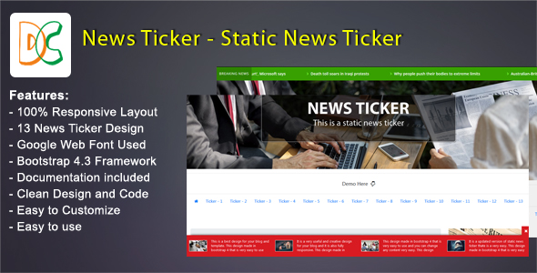 News Ticker Static Breaking News