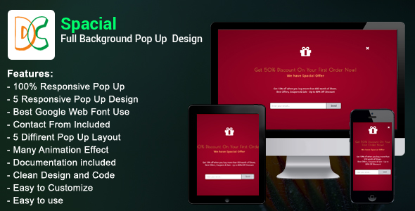 Special Full Background PoP Up Design